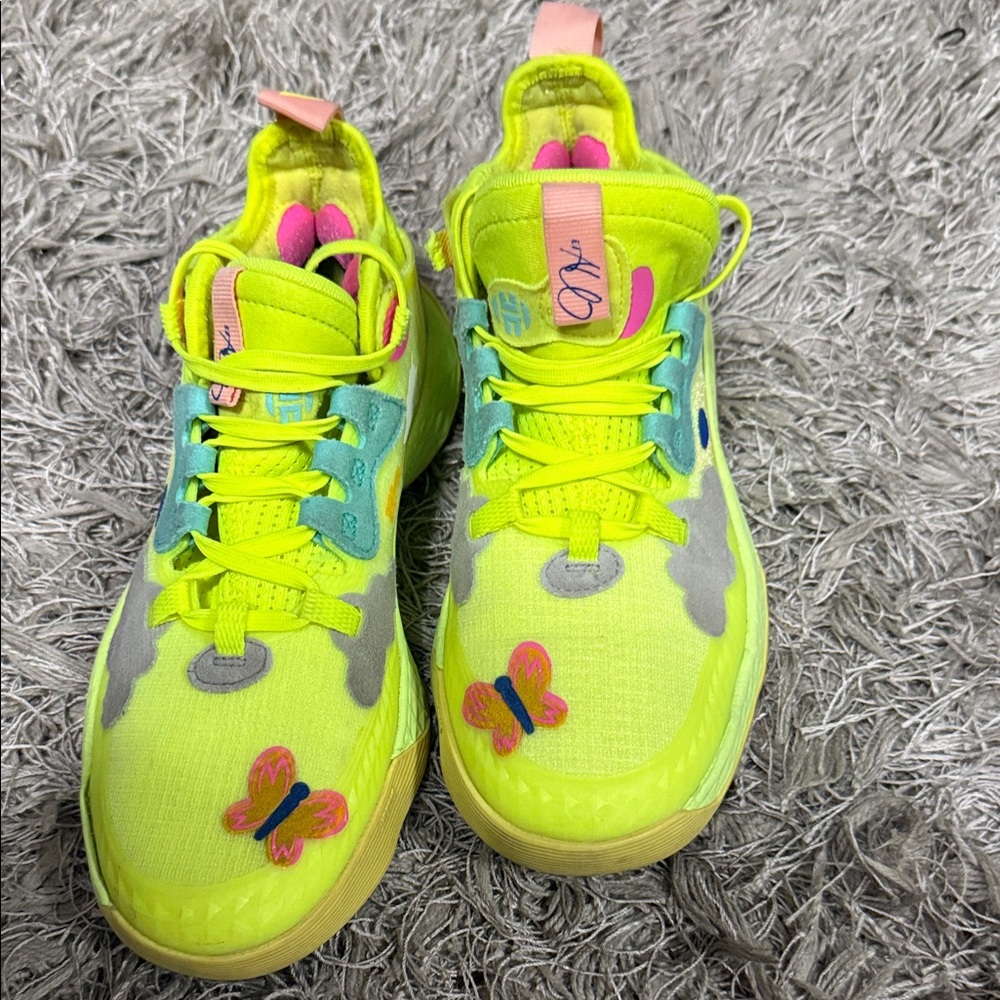 Adidas James Harden Solar Yellow Youth unisex size 4 basketball Sneakers - Picture 7 of 7